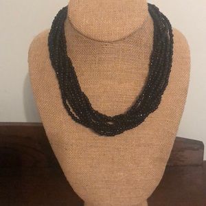Multi-strand Black beaded necklace